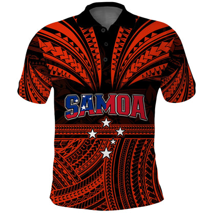 Custom Personalised Samoa Tatau Polo Shirt Red Polynesian Proud Samoan