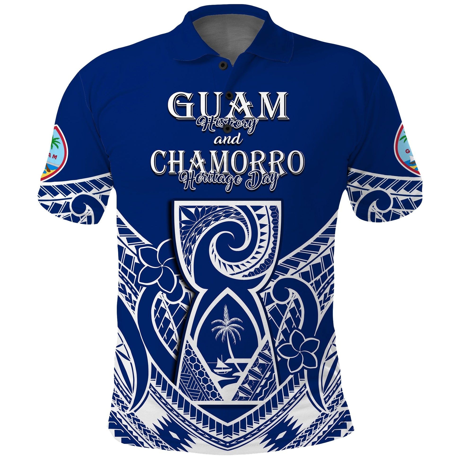 Guam History and Chamorro Heritage Day Polo Shirt Latte Stone Polynesian