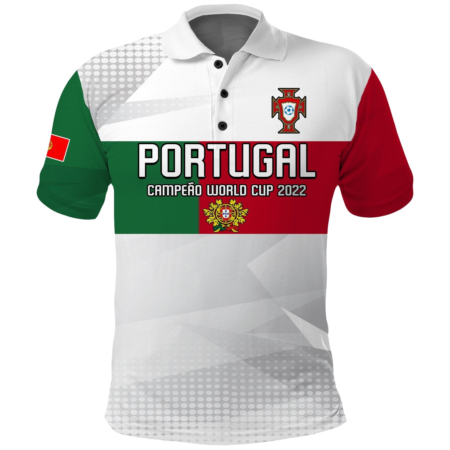 Portugal Football Polo Shirt Campeao Football 2022 White Sporty