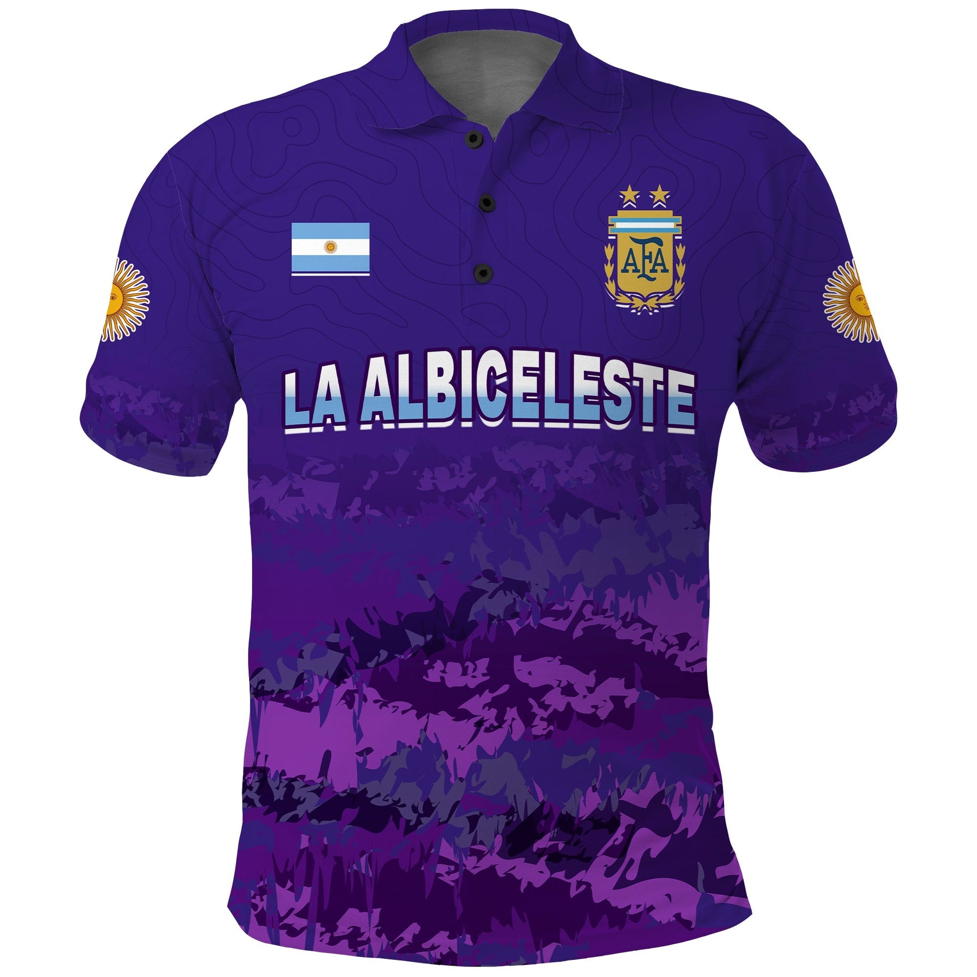 Argentina Football Polo Shirt Go Champions La Albiceleste
