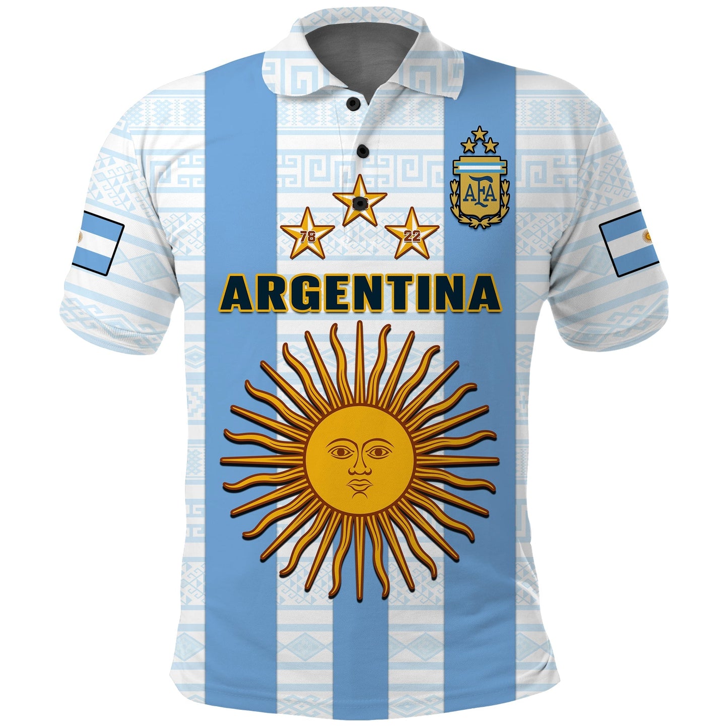 (Custom Text And Number) Argentina Football Polo Shirt World Cup La Albiceleste 3rd Champions Proud