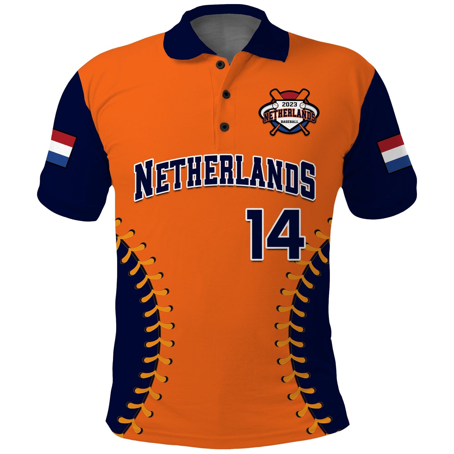 (Custom Text And Number) Netherlands Baseball Polo Shirt 2023 Sporty Style