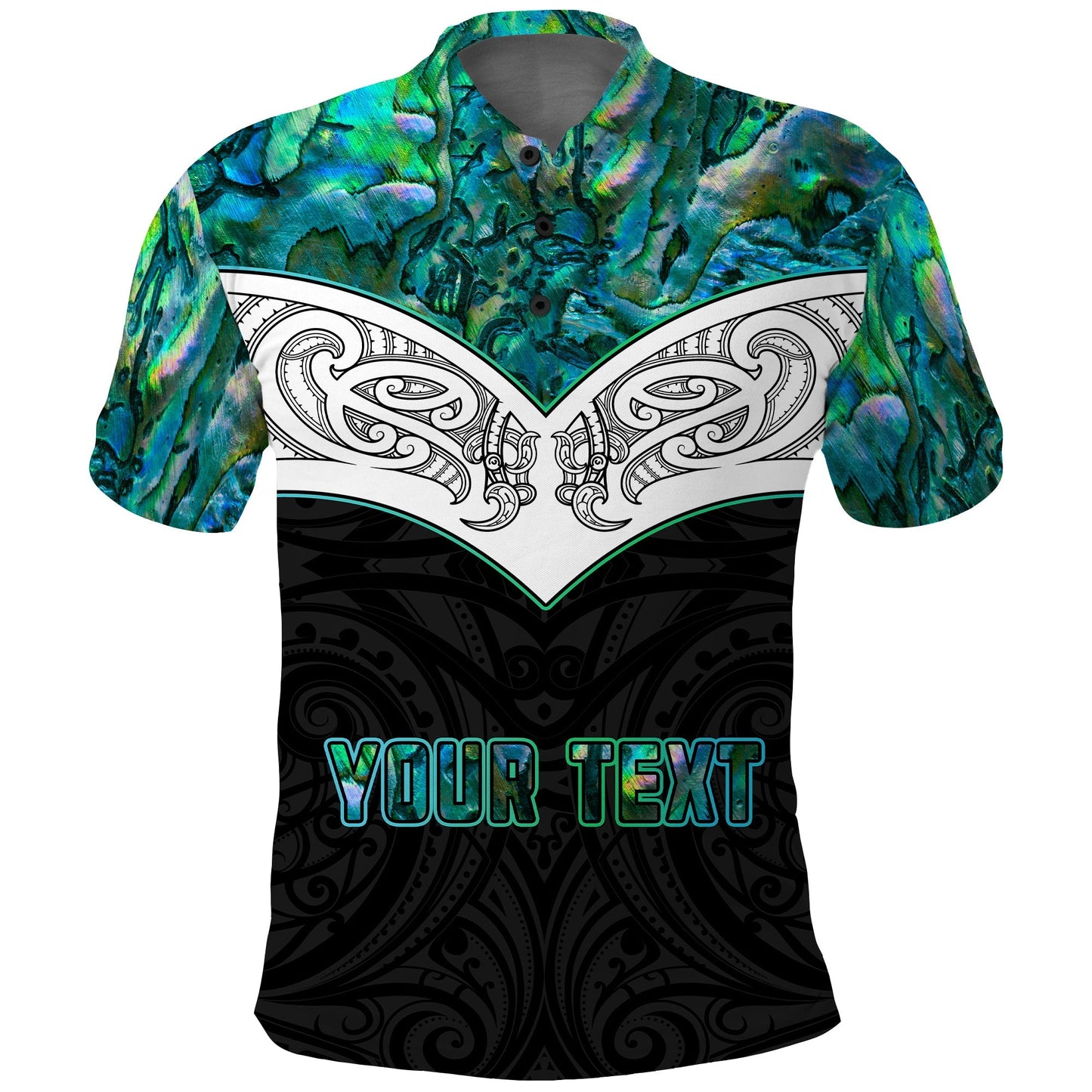 Custom Personalised New Zealand Manaia Maori Polo Shirt Aotearoa Paua Shell