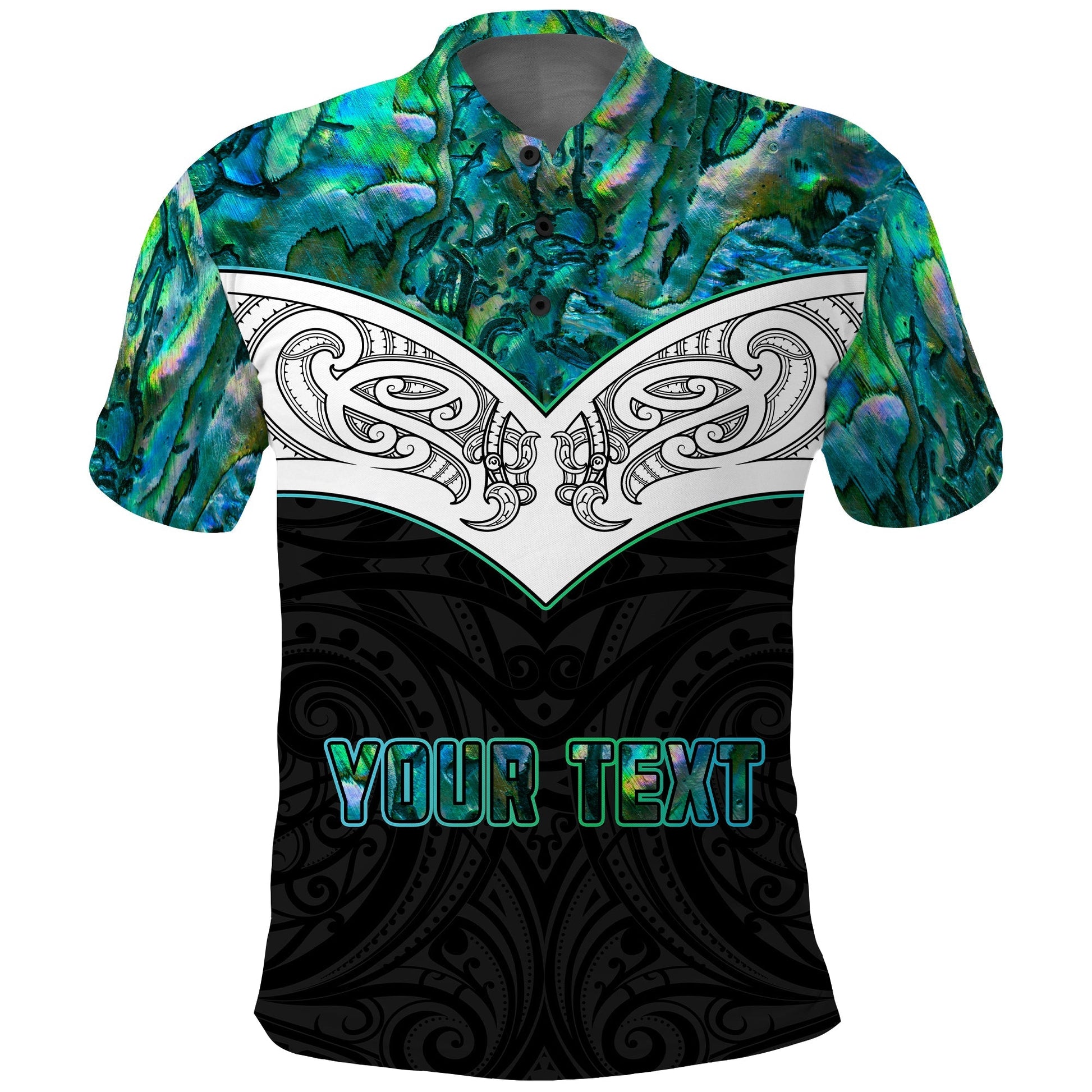 Custom Personalised New Zealand Manaia Maori Polo Shirt Aotearoa Paua Shell