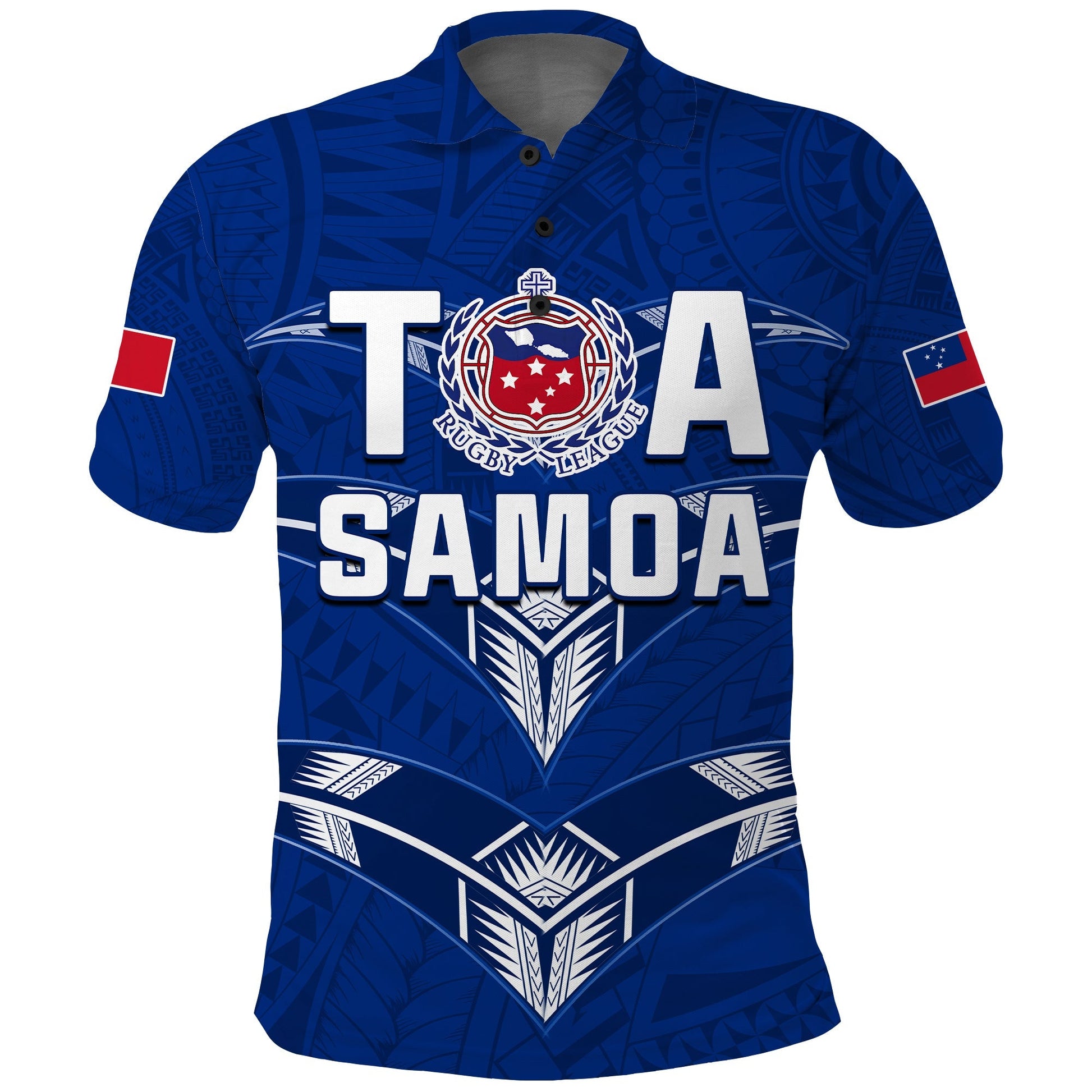 Toa Samoa Rugby Polo Shirt Siamupini Proud Blue