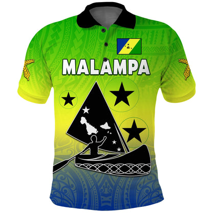 Custom Personalised Malampa Province Polo Shirt Native Canoe Mix Vanuatu Pig Tusk Green Version