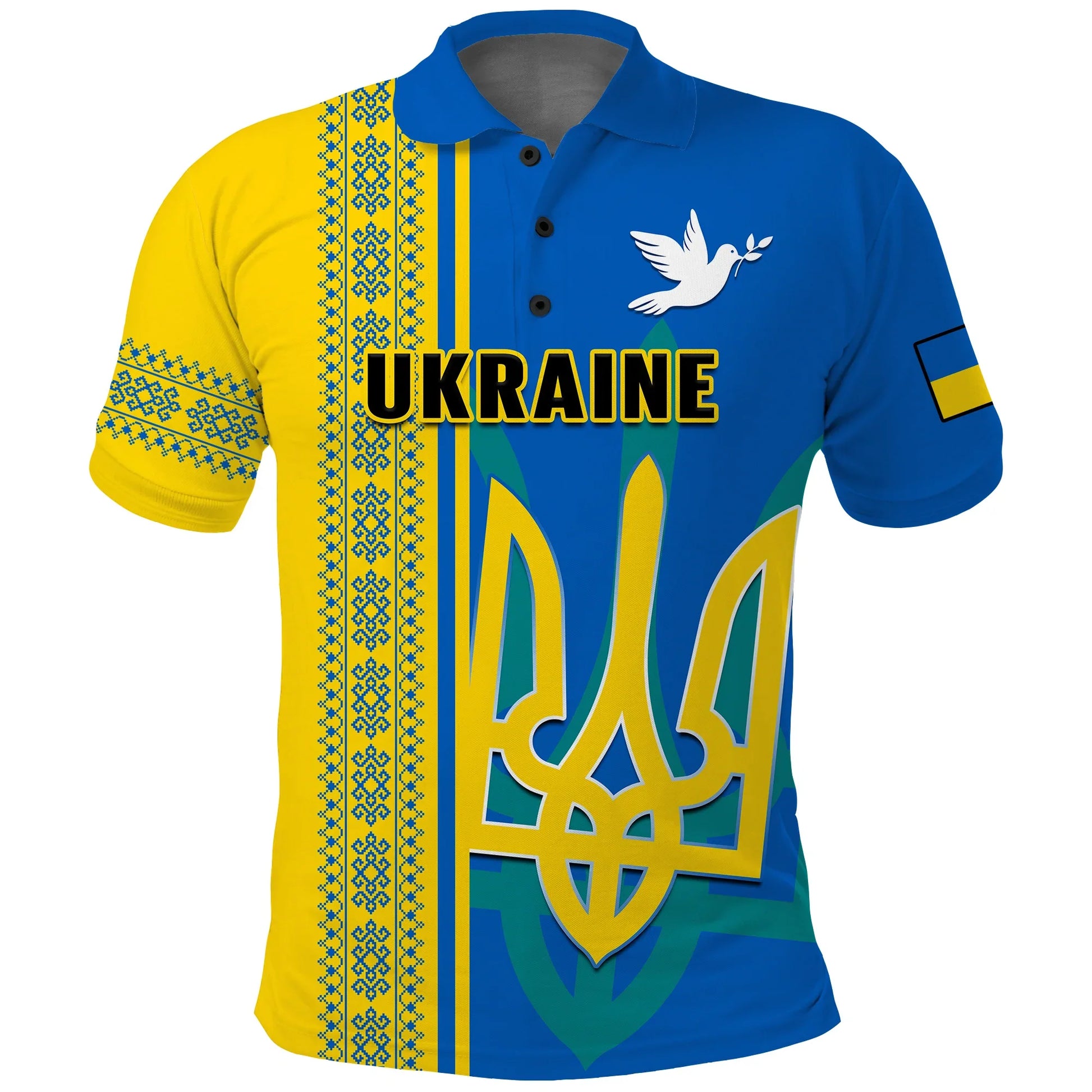 Ukraine Unity Day Polo Shirt Folk Ukrainian Coat Of Arms