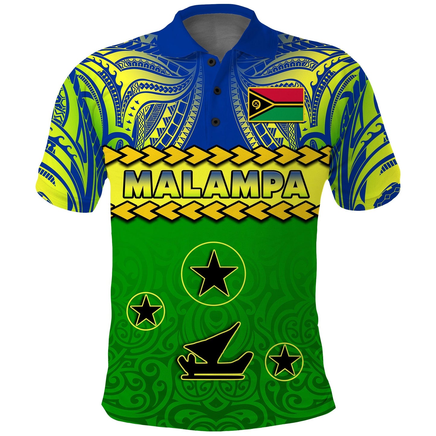 Malampa Province Polo Shirt Vanuatu Pig Tusk Polynesian Flag Style