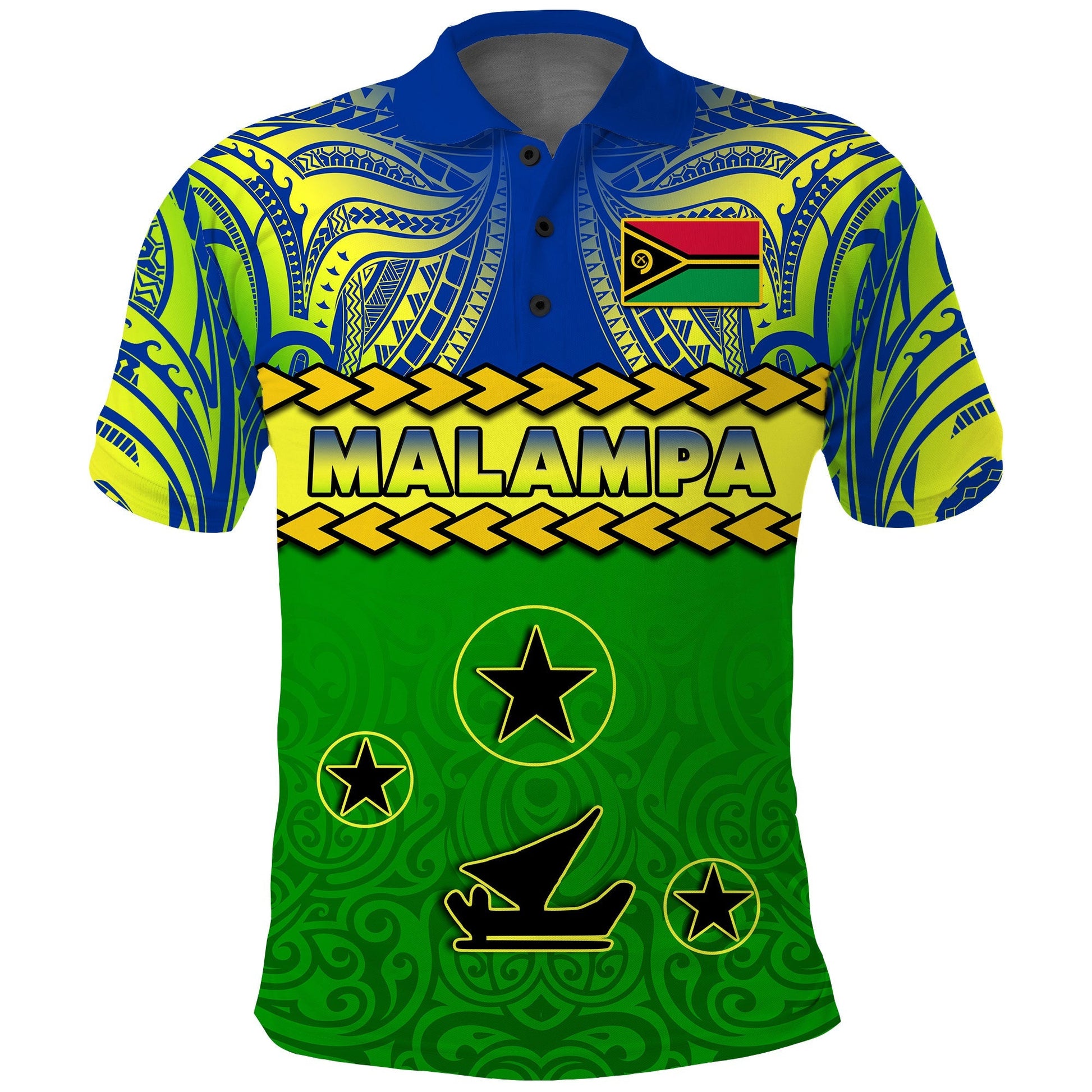 Malampa Province Polo Shirt Vanuatu Pig Tusk Polynesian Flag Style