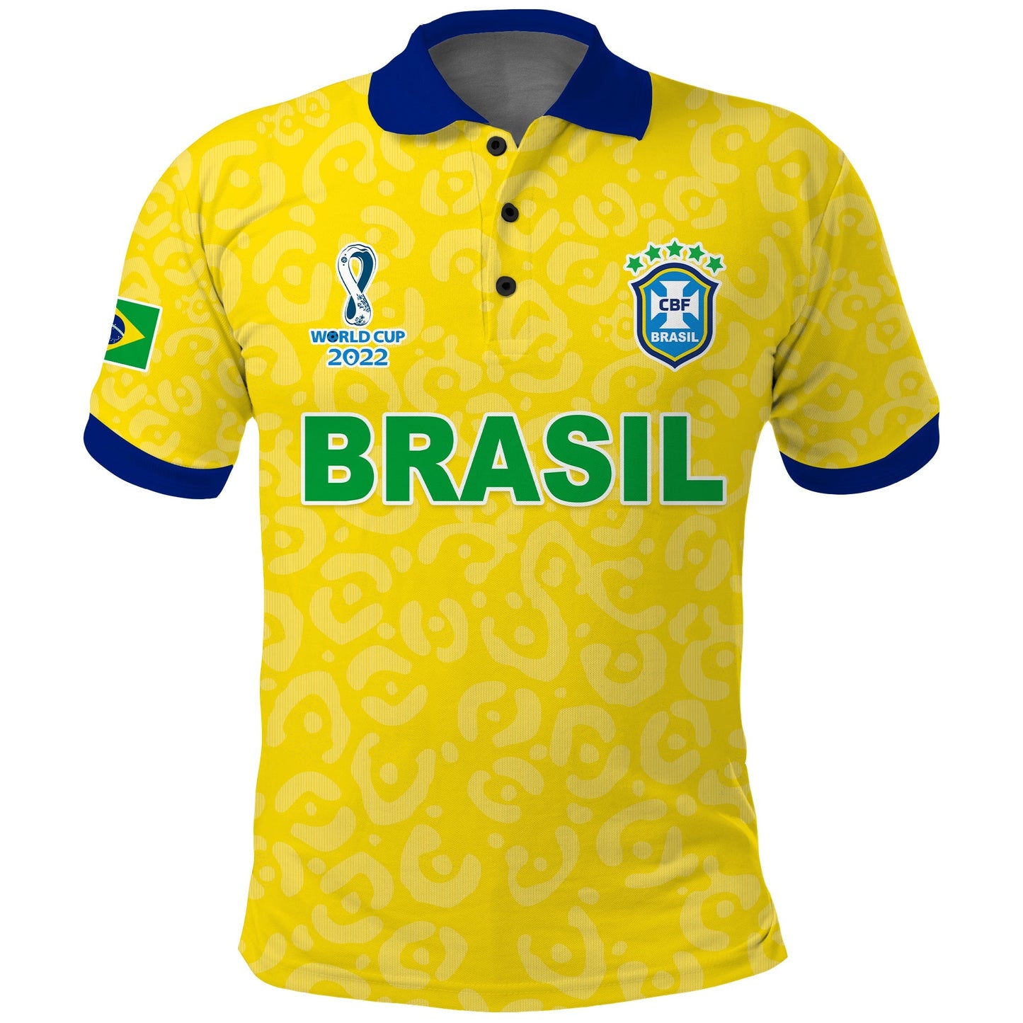 (Custom Text and Number) Brazil Football Polo Shirt World Cup Champions Soccer 2022 Selecao Brasil Campeao