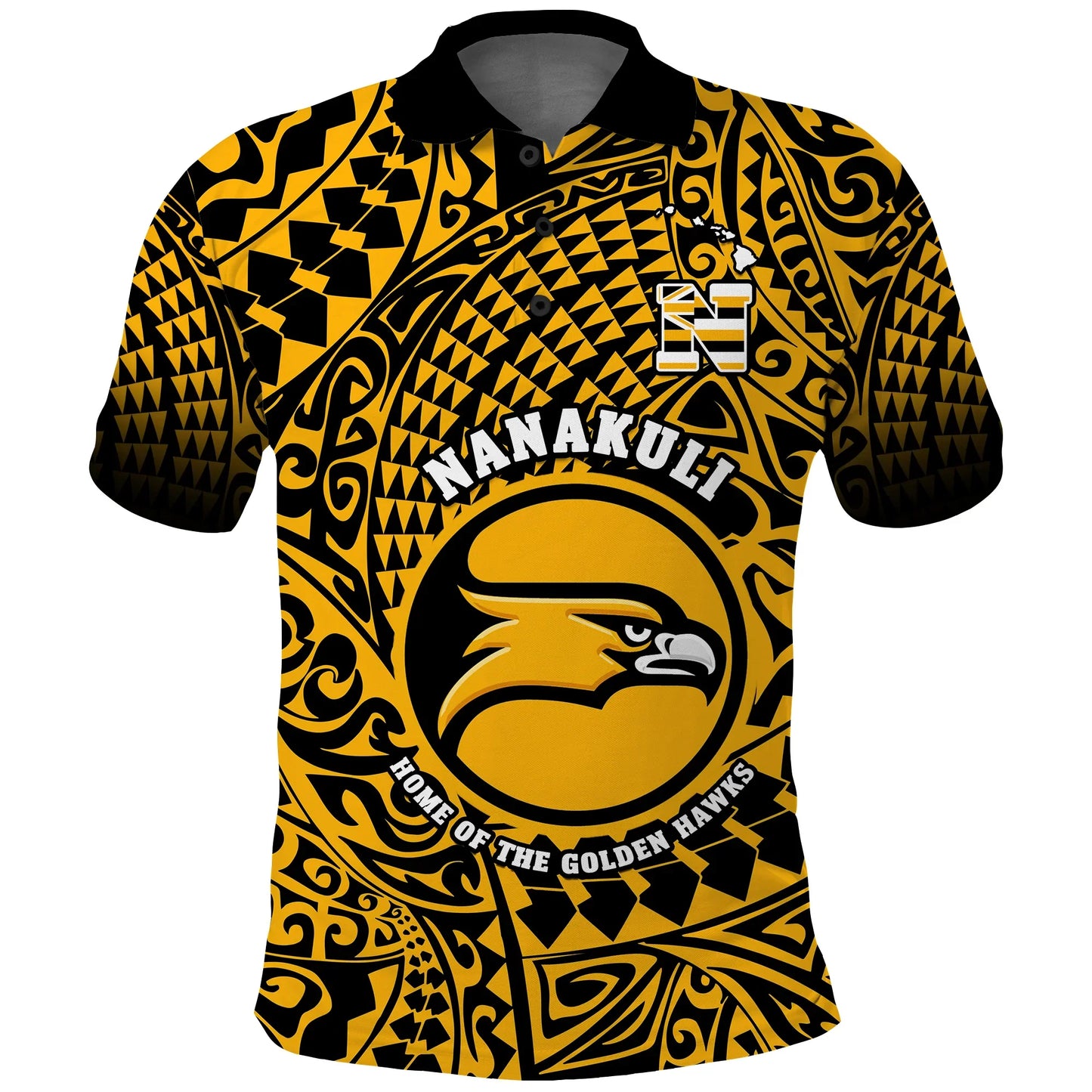 Hawaii Polo Shirt Nanakuli High and Intermediate School Tribal Kakau