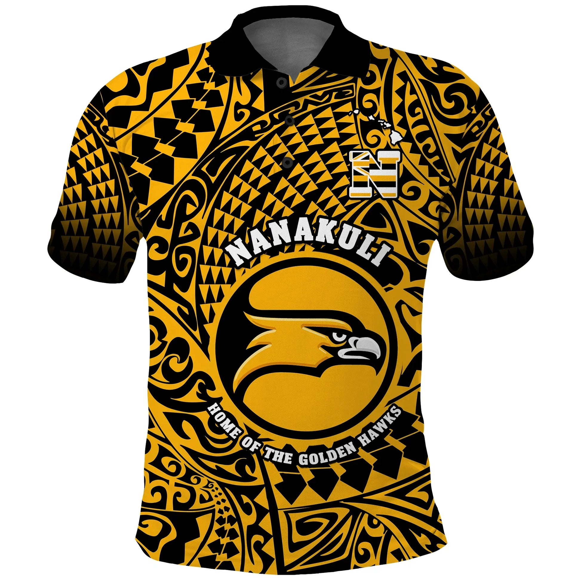 Hawaii Polo Shirt Nanakuli High and Intermediate School Tribal Kakau