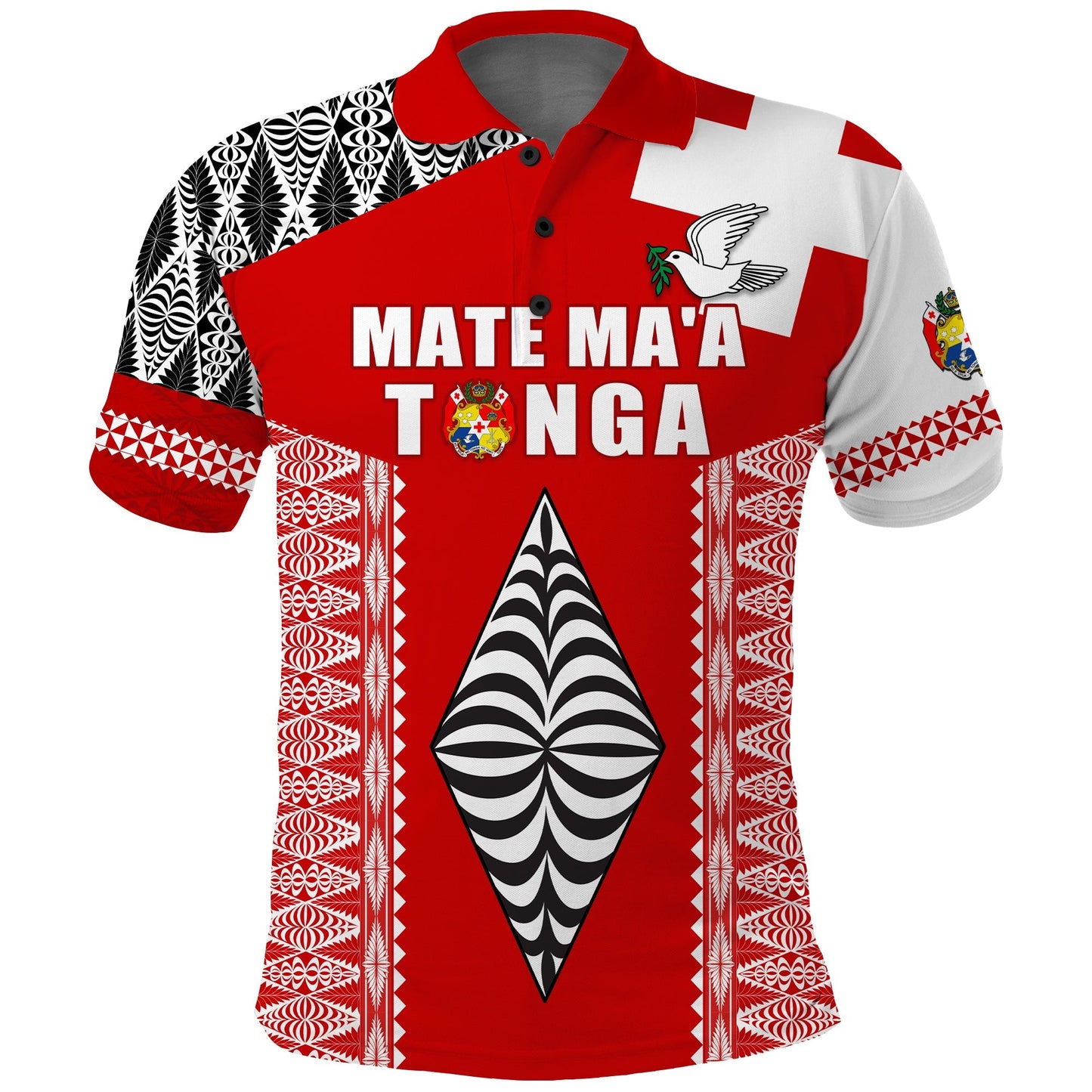 Tonga Rugby Polo Shirt Kupesi Ngatu Mate Maa Tonga