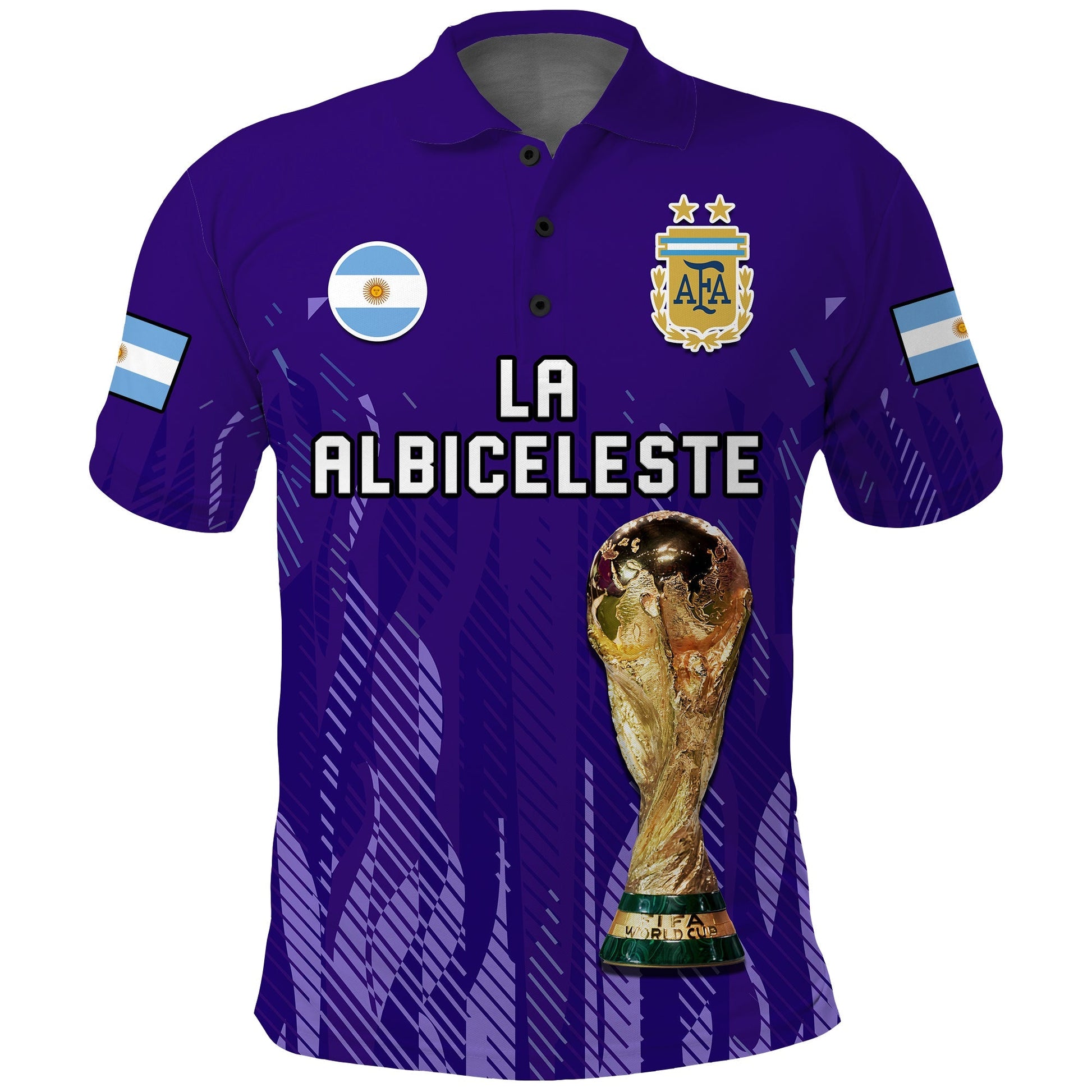 Argentina Football Polo Shirt La Albiceleste Campeon Proud Purple 2022