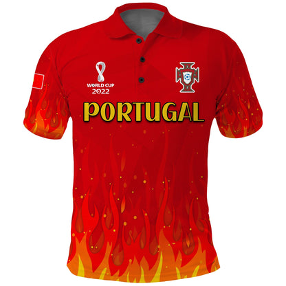 Portugal Football Polo Shirt Champions Soccer World Cup My Heartbeat Fire