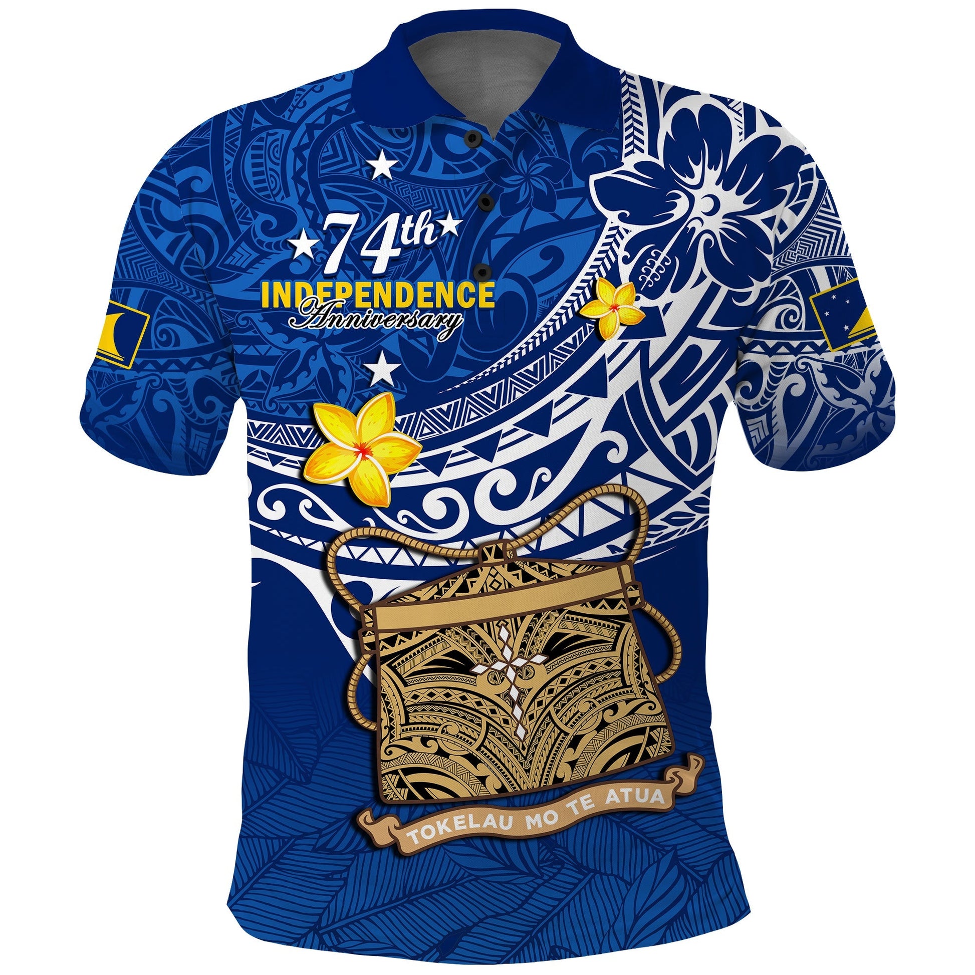 Tokelau Polo Shirt National Badge Polynesian Happy 74th Independence Anniversary