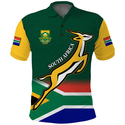 Custom South Africa Rugby Polo Shirt Springboks Champion Bokke African Pattern Go Bokke