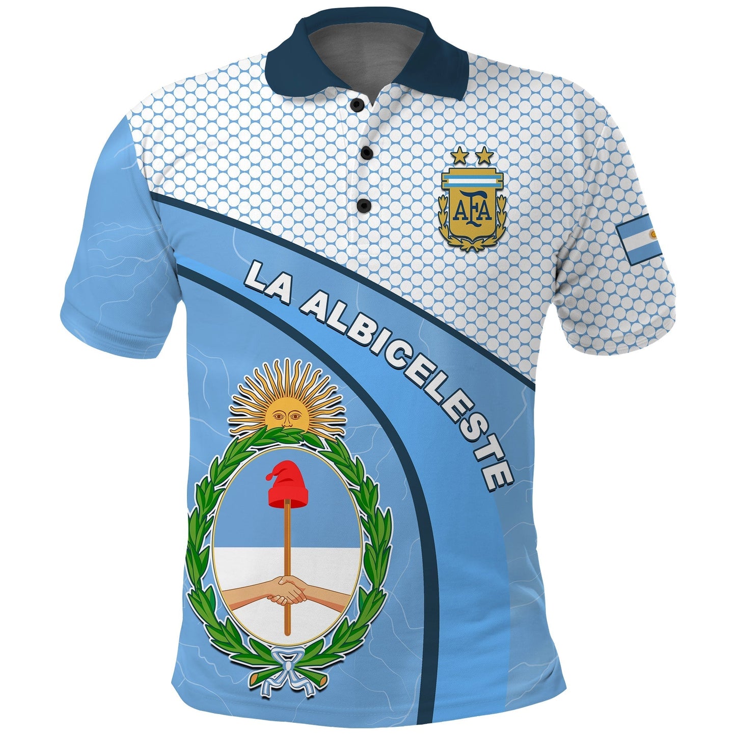 Argentina Polo Shirt Football 2022 Champions Blue Sky May Sun