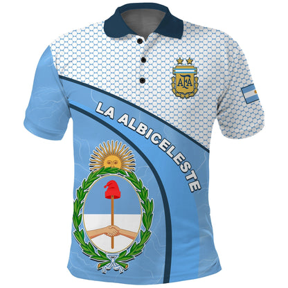 Argentina Polo Shirt Football 2022 Champions Blue Sky May Sun