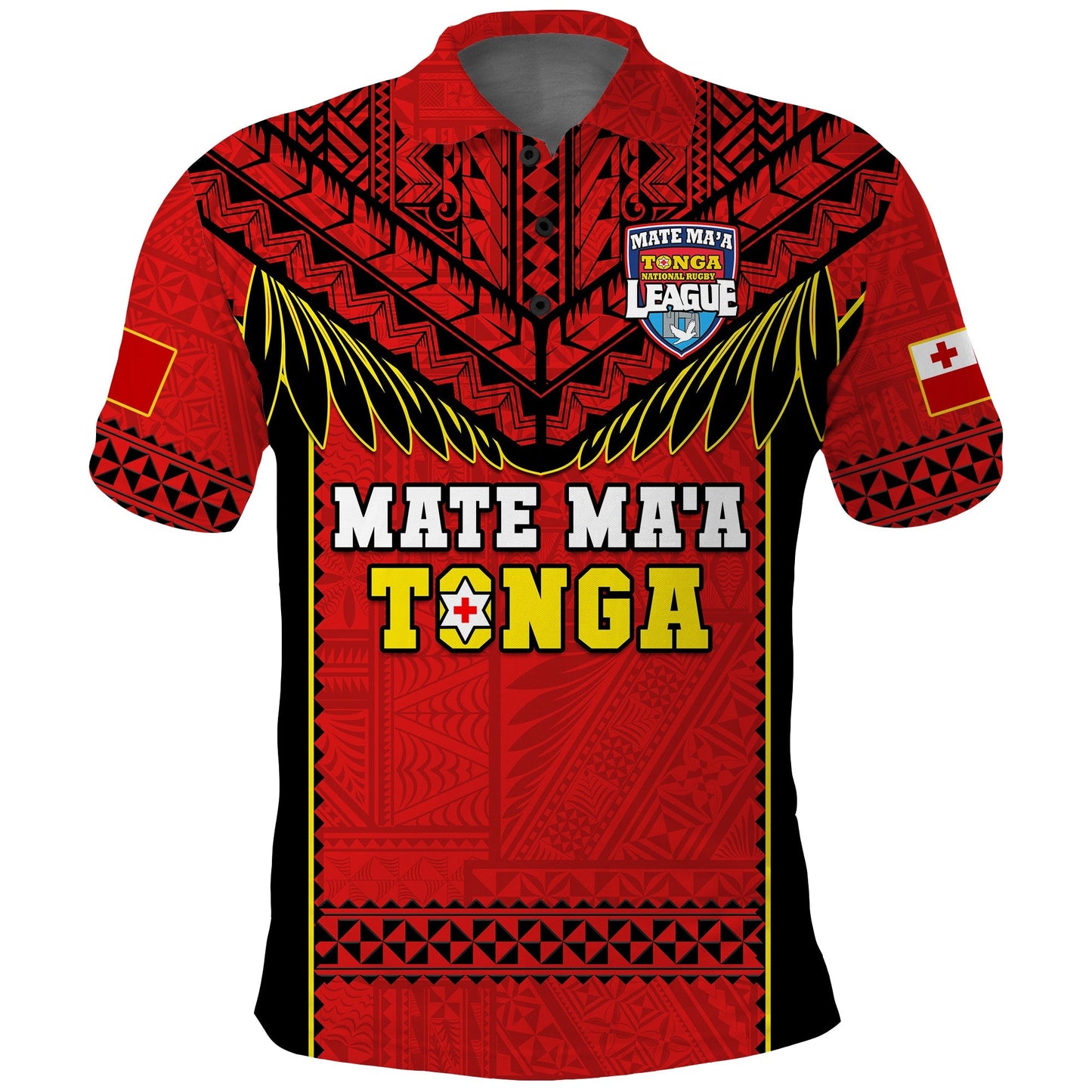 Tonga Rugby Polo Shirt Mate Maa Tonga Pacific Ngatu Black
