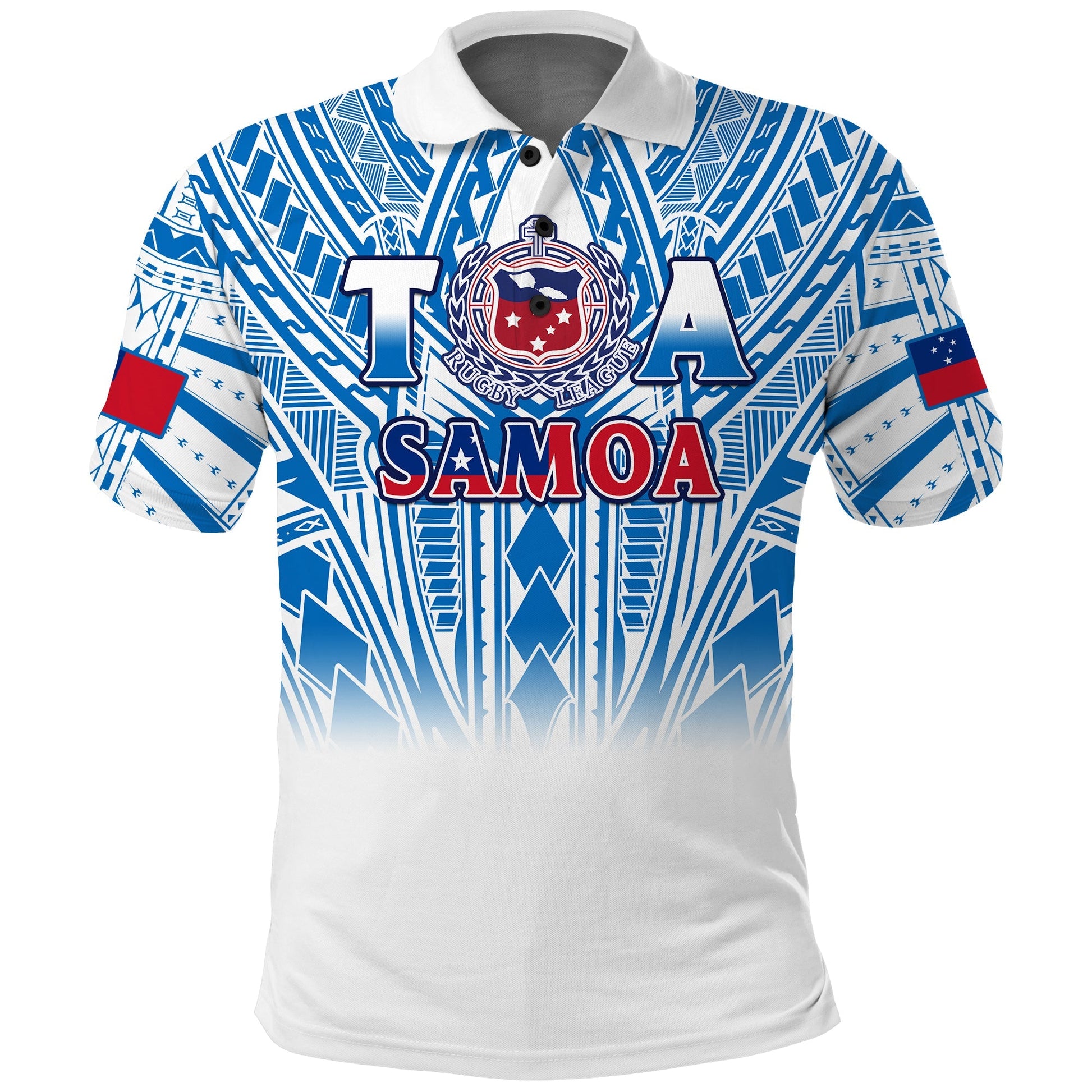 Samoa Rugby Polo Shirt Toa Samoa Polynesian Pacific White Version