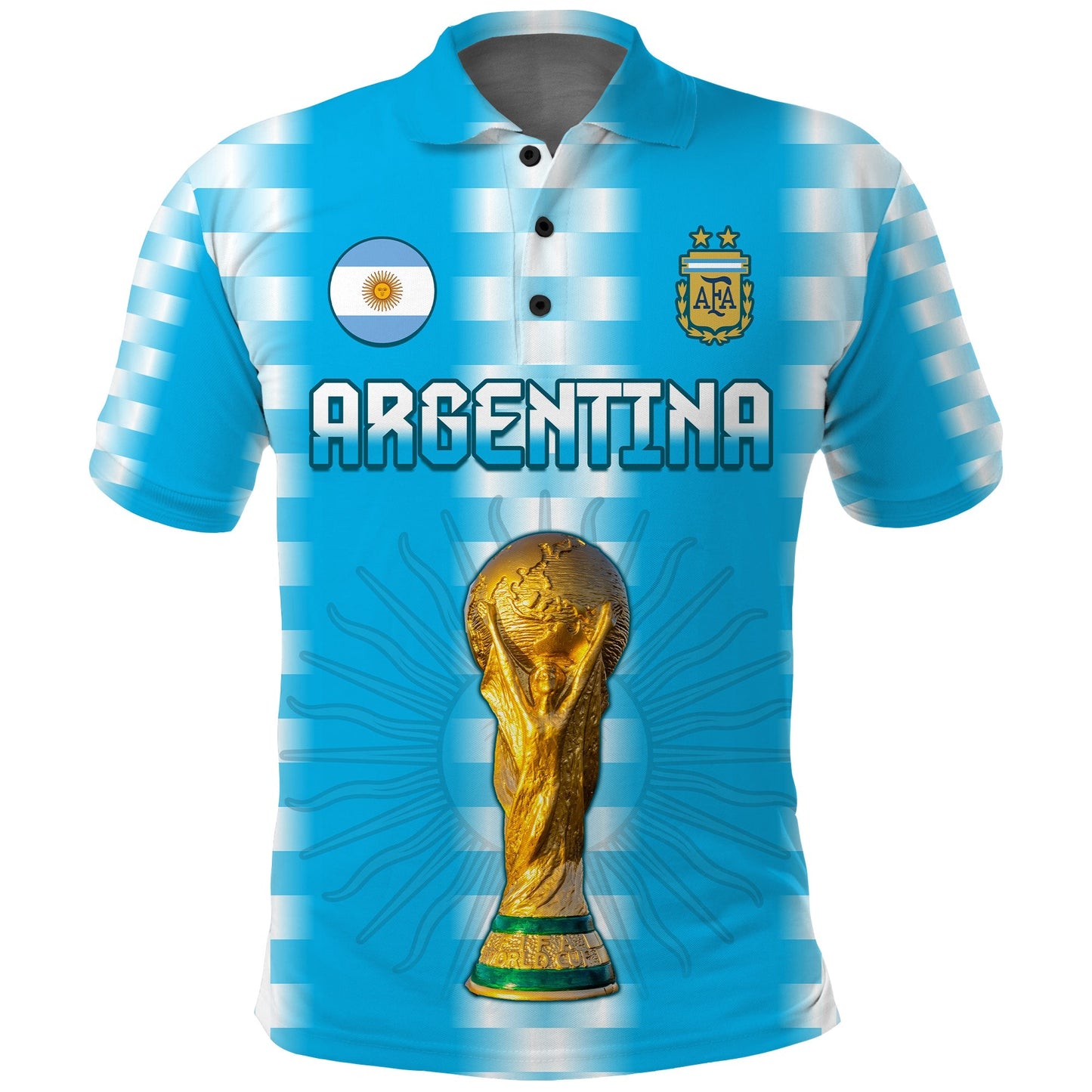 Argentina Football Champions Polo Shirt La Albiceleste GOAT