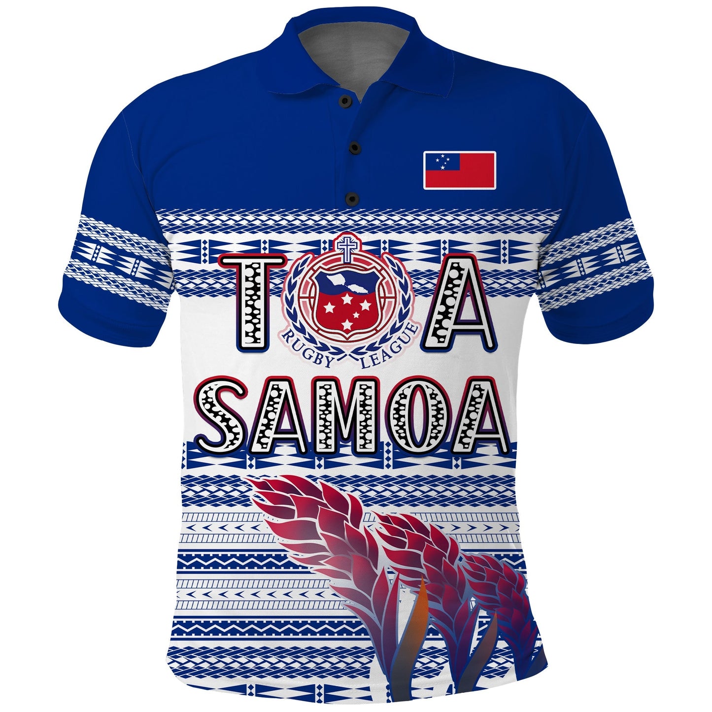 Toa Samoa Rugby Polo Shirt Uso Aso Uma Go Champions White