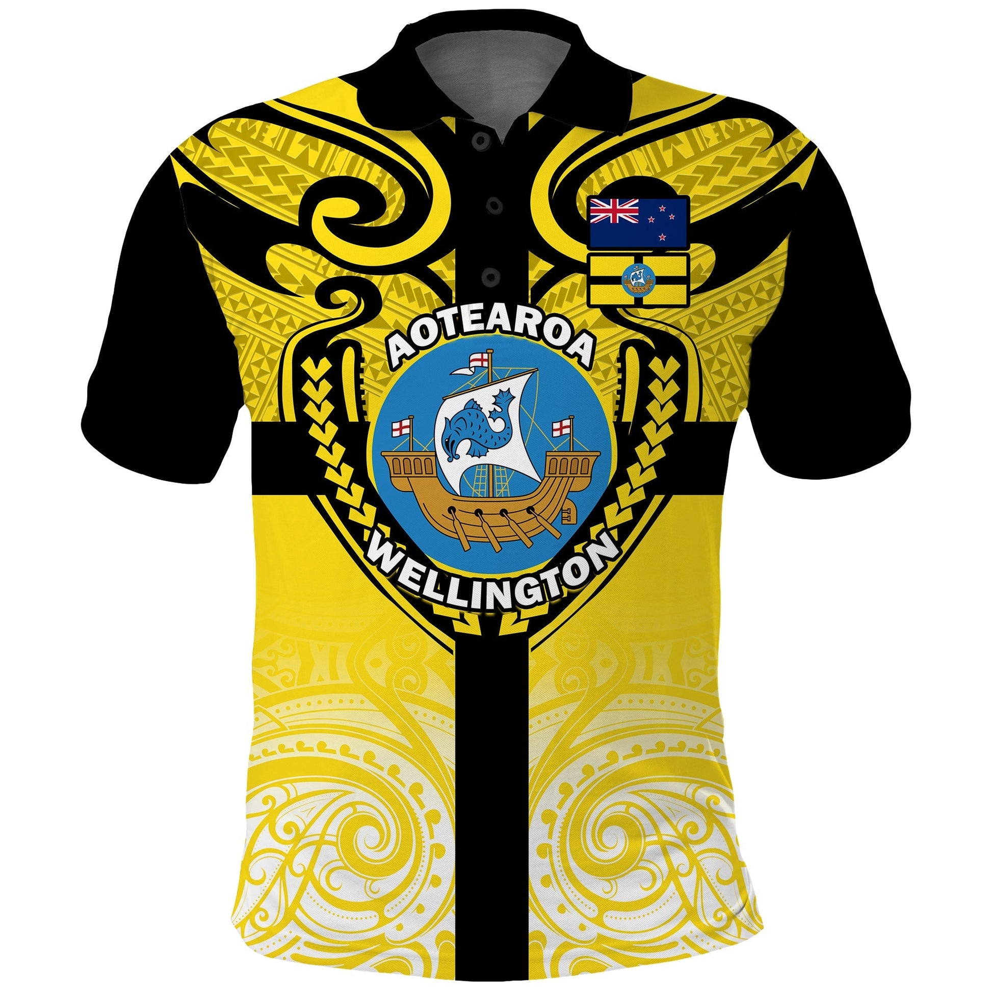 Wellington Polo Shirt New Zealand Maori Pattern