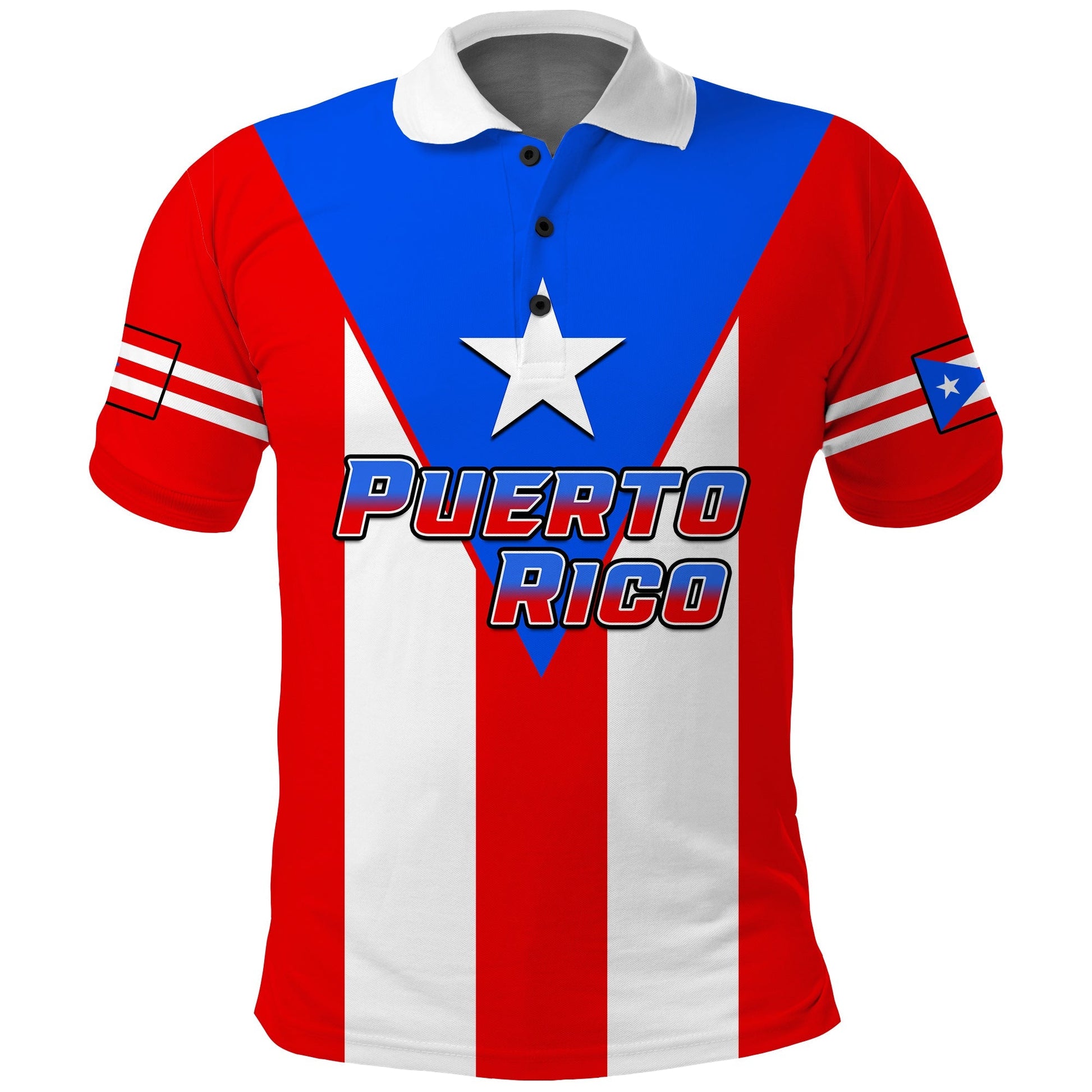 Puerto Rico Polo Shirt Coat Of Arms Mix Flag