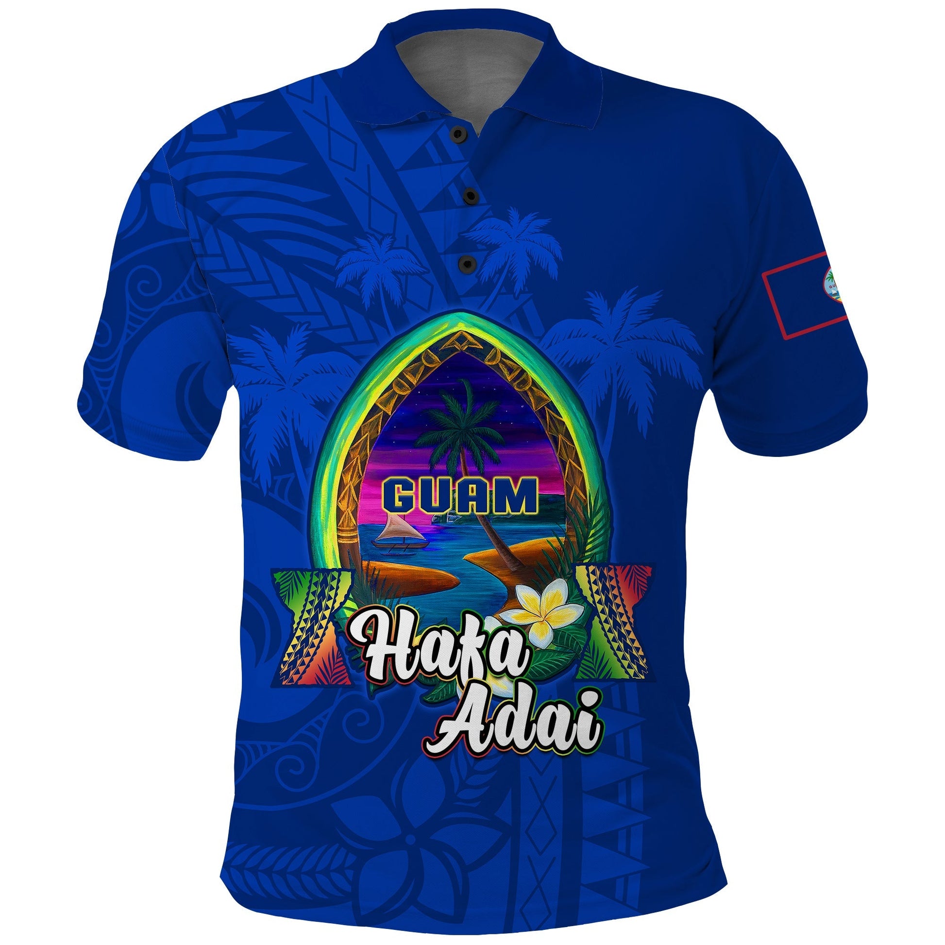 Guam Polo Shirt Hafa Adai Latte Stone Proud Chamorro