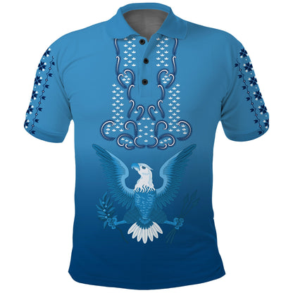 Philippines Polo Shirt Sun Filipino Blue Barong