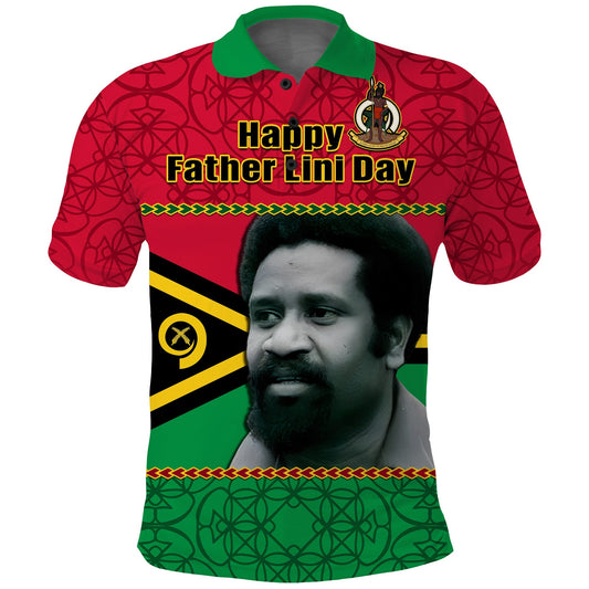 Vanuatu Polo Shirt Vanuatuan Flag Sand Drawing Happy Father Lini Day