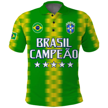 Brazil Football Champions Polo Shirt Proud Selecao