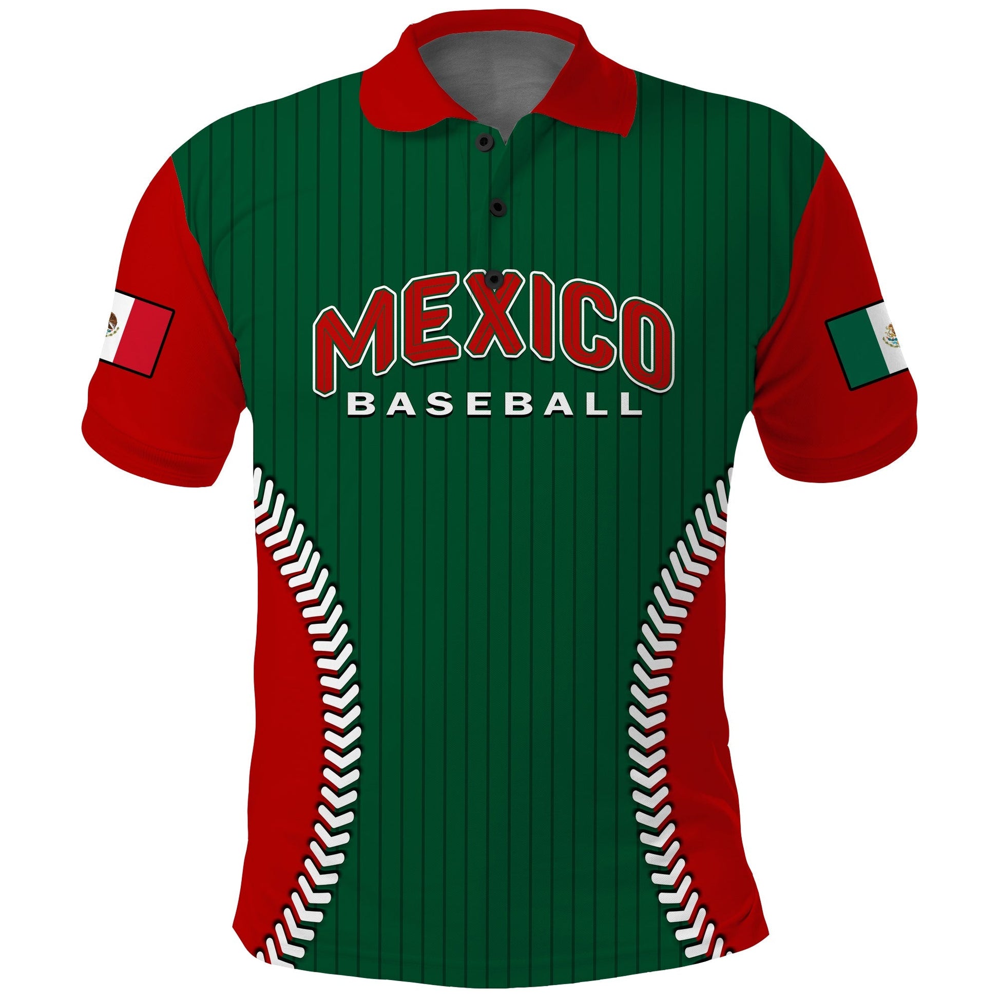 (Custom Text And Number) Mexico Polo Shirt Baseball Sporty Style