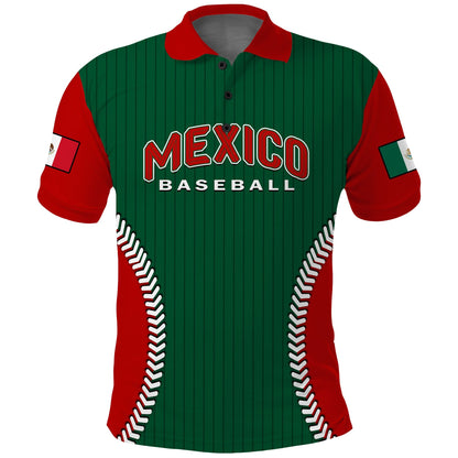(Custom Text And Number) Mexico Polo Shirt Baseball Sporty Style