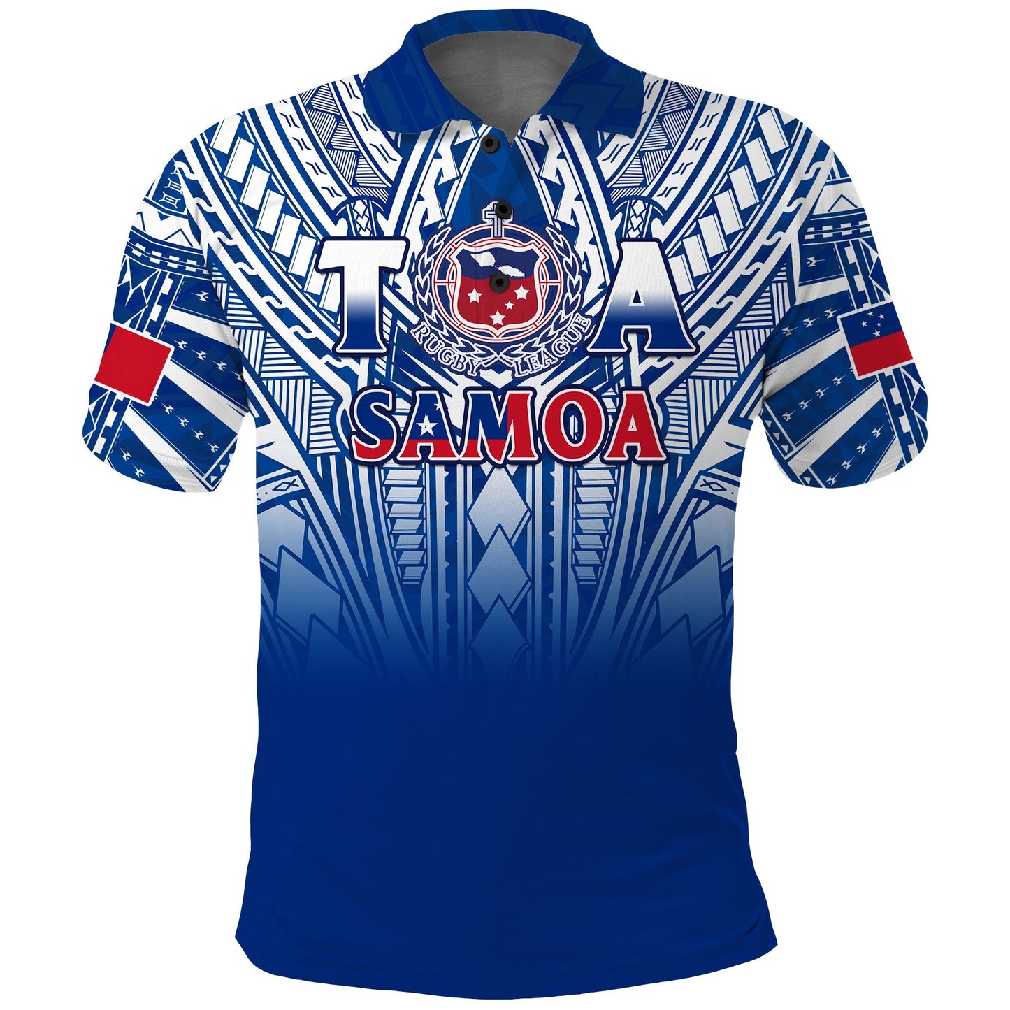 Samoa Rugby Polo Shirt Toa Samoa Polynesian Pacific Navy Version