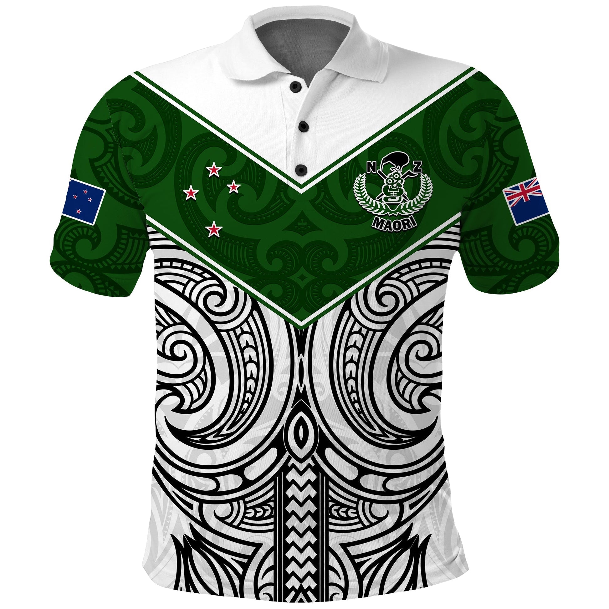 New Zealand Silver Fern Rugby Polo Shirt Maori Pacific