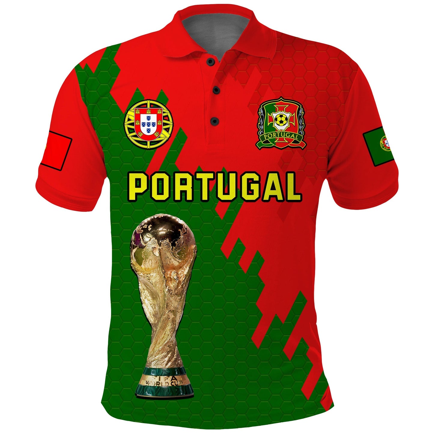 (Custom Text And Number) Portugal Football Polo Shirt Champions WC 2022