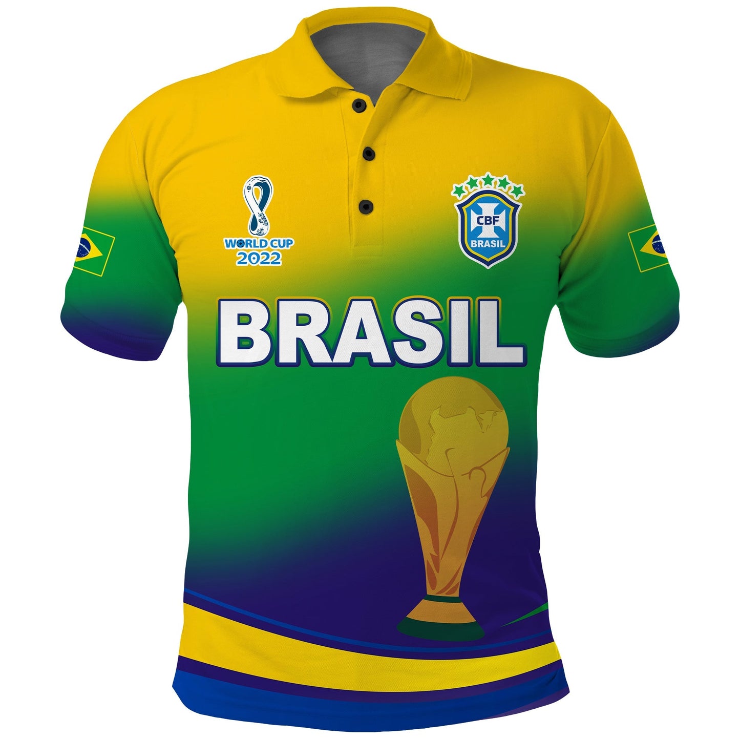 Brazil Football Polo Shirt Soccer 2022 World Cup Selecao Brasil Campeao Style Color Flag