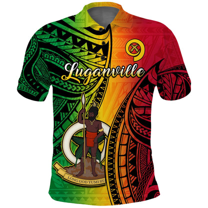 Vanuatu Polo Shirt Luganville Polynesian Reggae Coat Of Arms