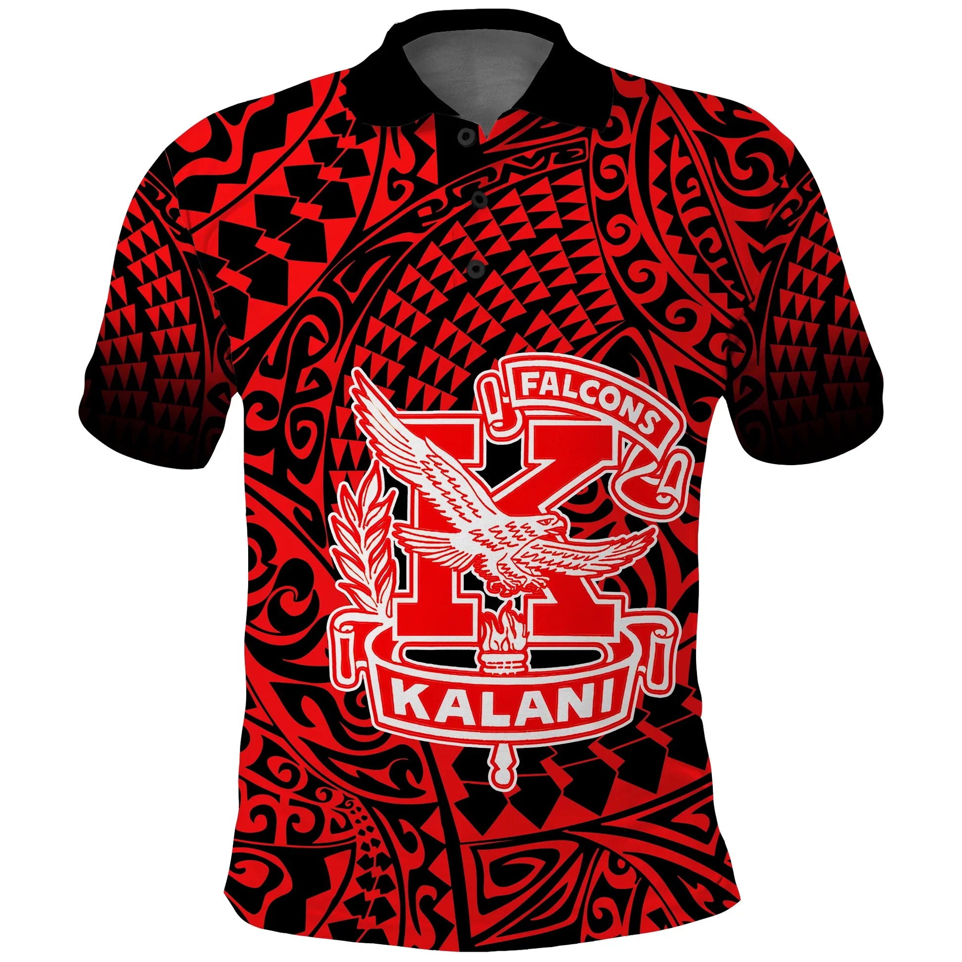 Hawaii Polo Shirt Kalani High School Tribal Kakau