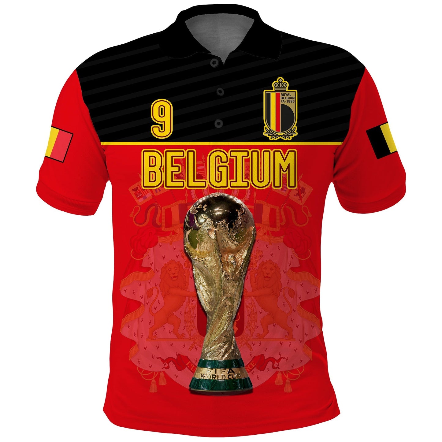 (Custom Text And Number) Belgium Polo Shirt Football 2022 De Rode Duivels Sporty Style
