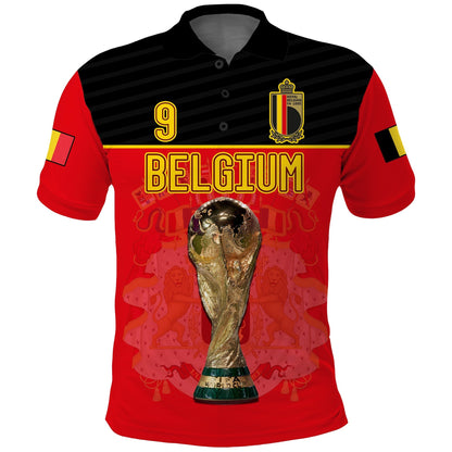 (Custom Text And Number) Belgium Polo Shirt Football 2022 De Rode Duivels Sporty Style