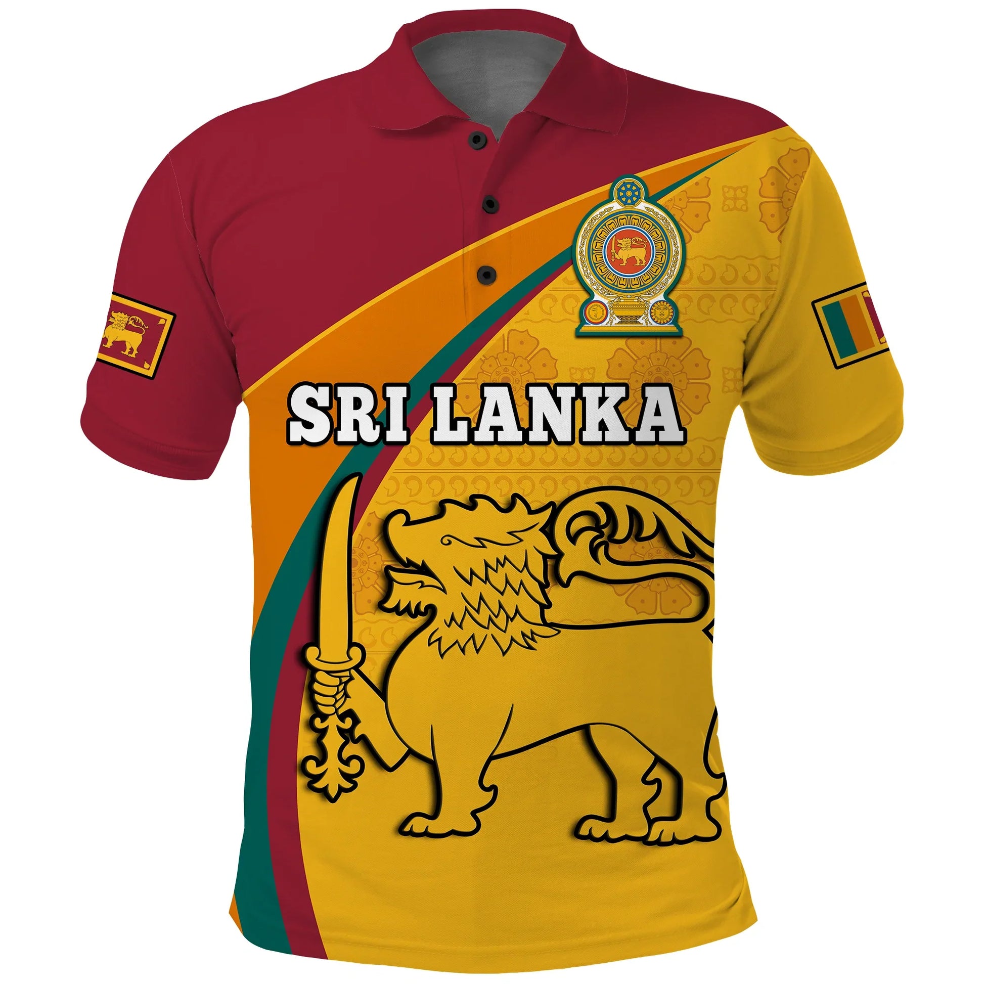 Sri Lanka Polo Shirt Sri Lankan Pattern Happy 75 Years Of Independence