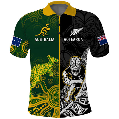 Custom Personalised Australia Rugby Mix Aotearoa Rugby Polo Shirt Wallabies All Black Special Version