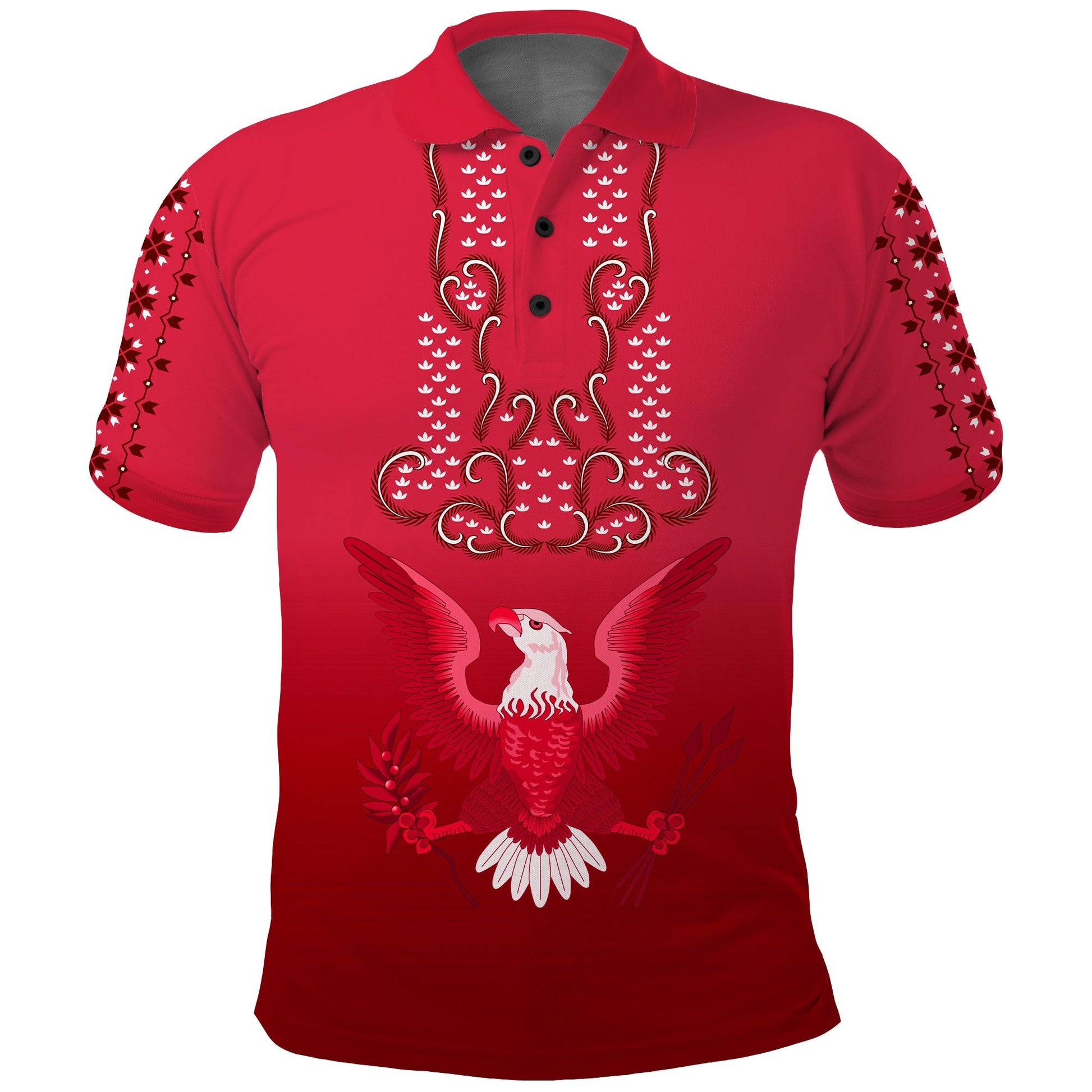 Philippines Polo Shirt Sun Filipino Red Barong