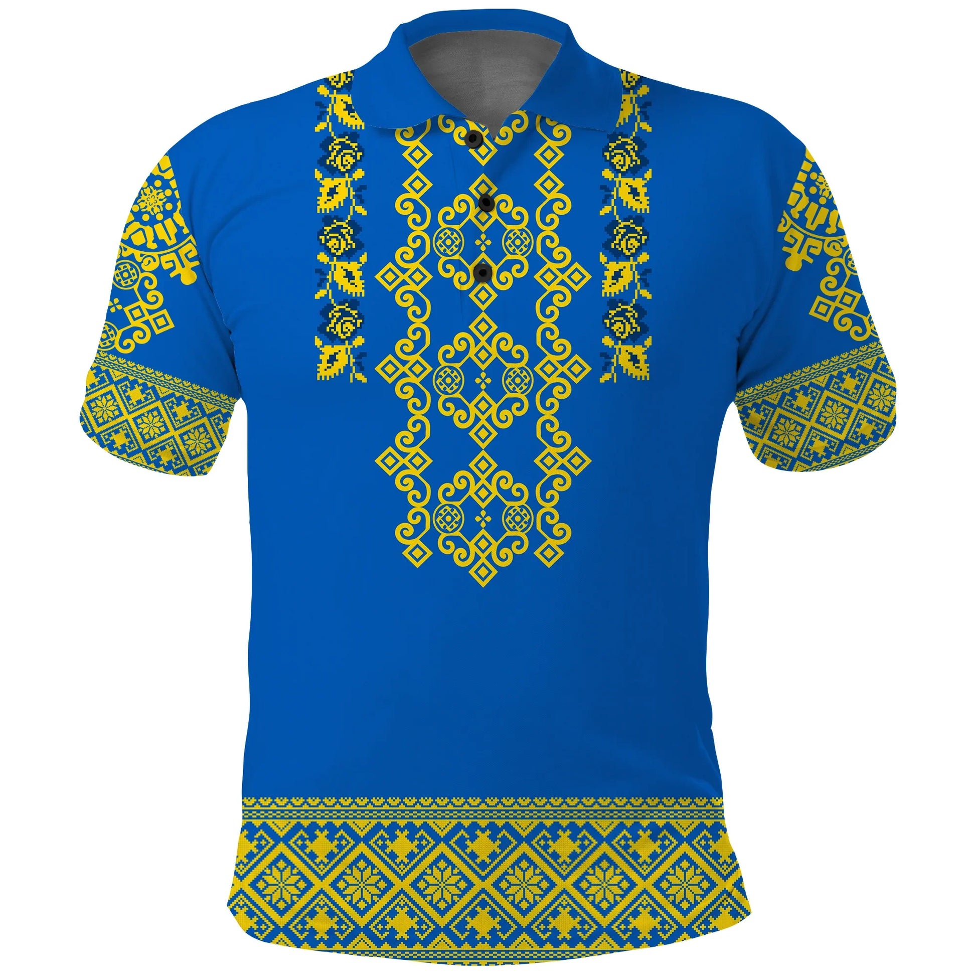 Custom Ukraine Polo Shirt Yellow Ukrainian Folk