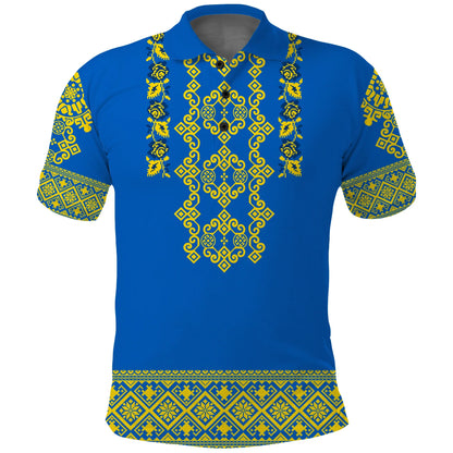 Custom Ukraine Polo Shirt Yellow Ukrainian Folk