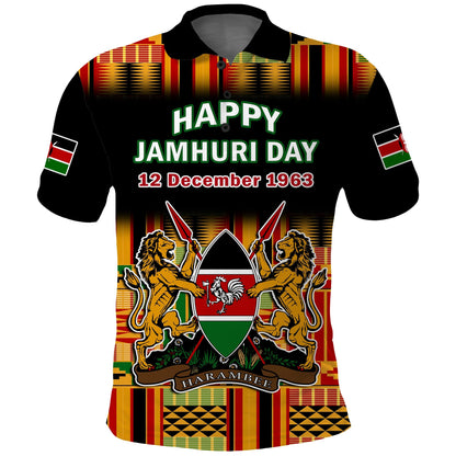 Kenya Polo Shirt Happy Jamhuri Day Kenyan Pattern