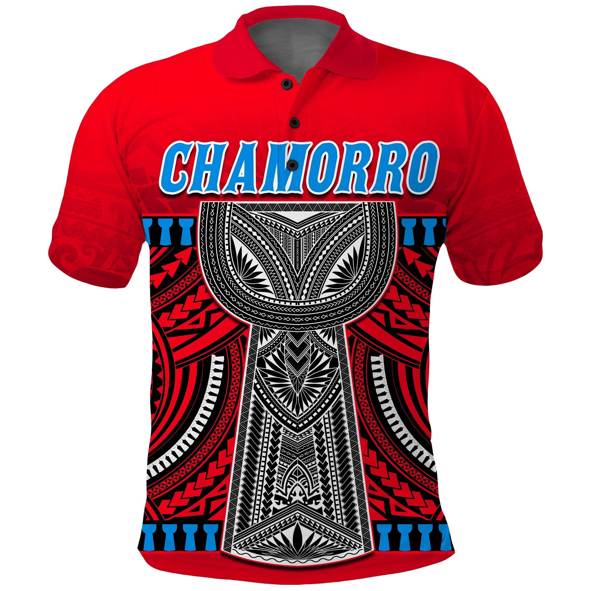 Guam Chamorro Polo Shirt Latte Stone Red Polynesian Haligi